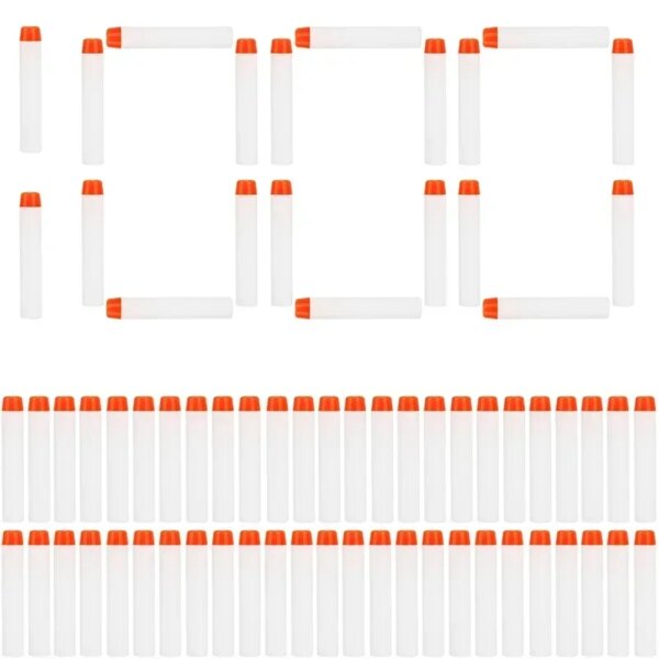 White Solid Round Head Bullets 7.2cm for Nerf N-strike Elite Series Blasters Foam EVA Refill Darts Kids Toy Guns Accessories