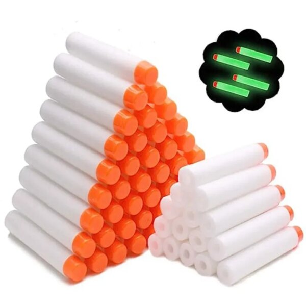 White Solid Round Head Bullets 7.2cm for Nerf N-strike Elite Series Blasters Foam EVA Refill Darts Kids Toy Guns Accessories