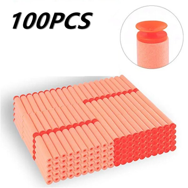 100PCS Soft Bullets Suction/Hollow Hole /Solid /Spiral Foam Rotating Refill Darts For Nerf Toy Guns Series Blasters Kid Gifts