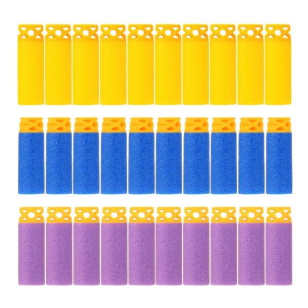 Worker Mod 100PCS Stefan Short Darts Hollow Tips EVA for Nerf Blaster Flywheel Yellow Purple Blue